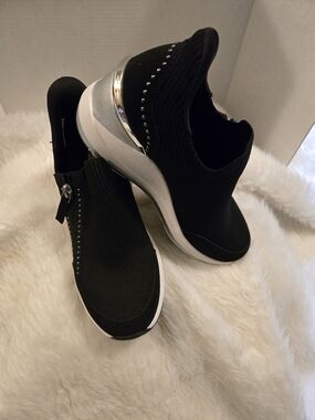 Skechers By Mark Nason Black Slip-On Mid Wedge Sneakers